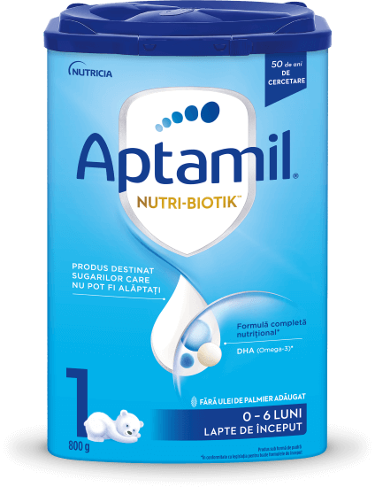 Lapte praf Aptamil Nutri-Biotik 1, 800g, 0-6 luni
