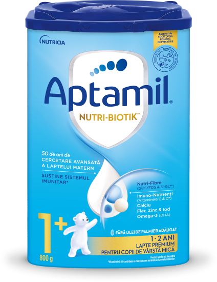 Lapte praf Aptamil<sup>®</sup> NUTRI-BIOTIK<sup>™</sup> 1+, 800g, 1-2 ani