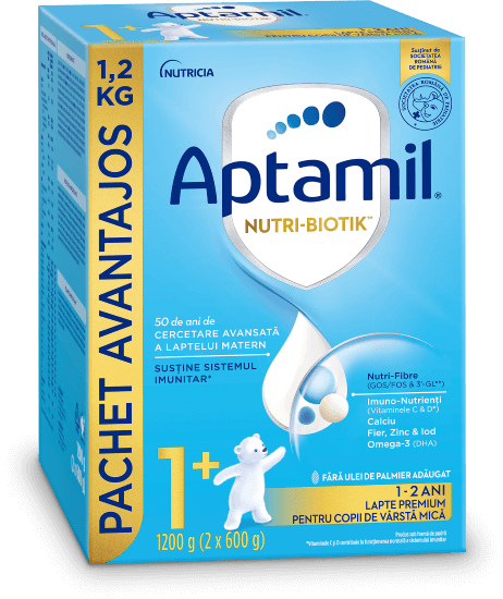 Lapte praf Nutricia Aptamil Nutri-Biotik 1+, 1.200g, 1-2 ani