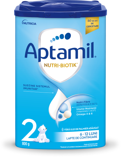 Lapte praf Aptamil<sup>®</sup> NUTRI-BIOTIK<sup>™</sup> 2, 800g, 6-12 luni