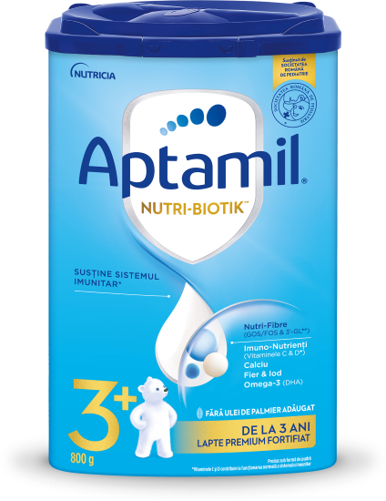Lapte praf Aptamil<sup>®</sup> NUTRI-BIOTIK<sup>™</sup> 3+, 800g, de la 3 ani
