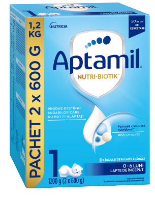 Lapte praf Aptamil<sup>®</sup> NUTRI-BIOTIK<sup>™</sup> 1, 1.200g, 0-6 luni