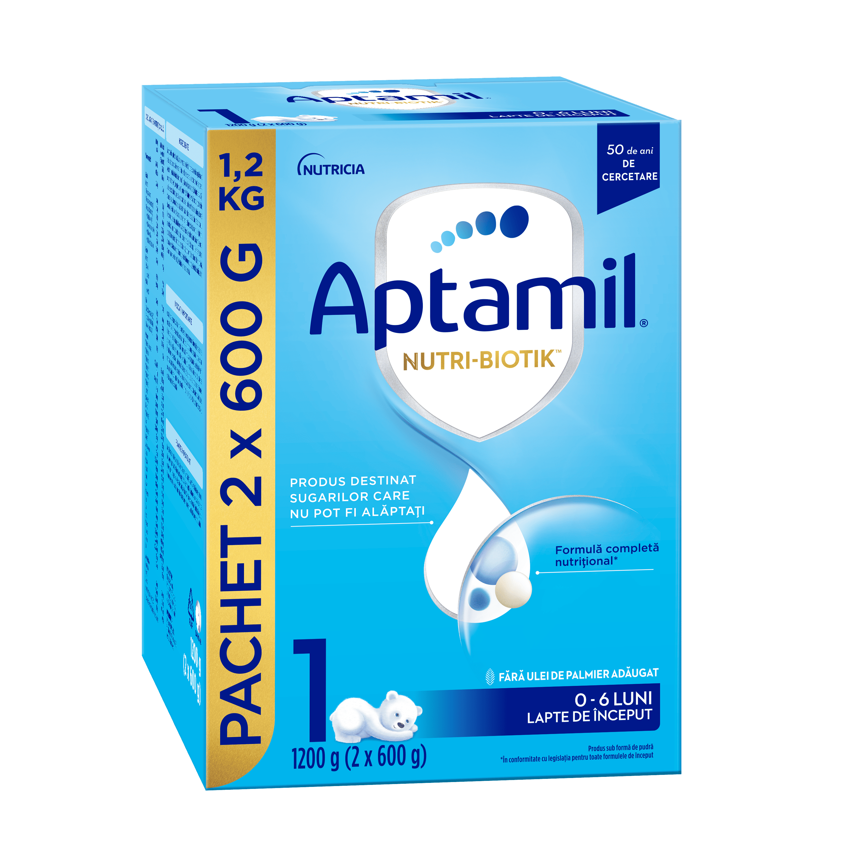 Aptamil NUTRI-BIOTIK 1, 1200g, 0-6 luni